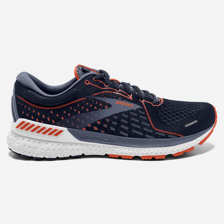 Brooks Adrenaline Gts 21 Mens Road Running Shoes - Navy/Red Clay/Gray - Philippines (582017OXG)